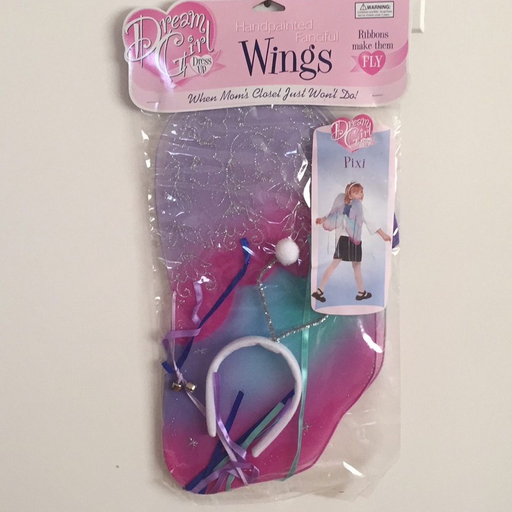 Girls Halloween Fairy Wings with Ribbons Bells